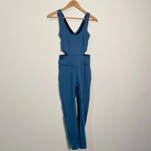 Free People FP Movement Back It Up Onesie in High Tide Blue - Picture 7 of 10